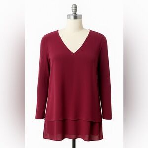 Michael Kors Deep Red V-Neck Tunic